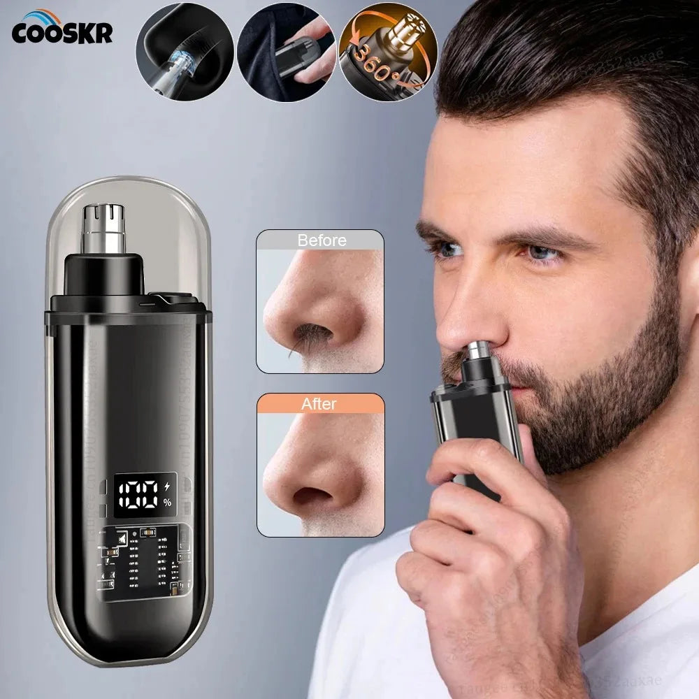 Tondeuse nez et oreilles rechargeable USB – Électrique, étanche et indolore pour hommes