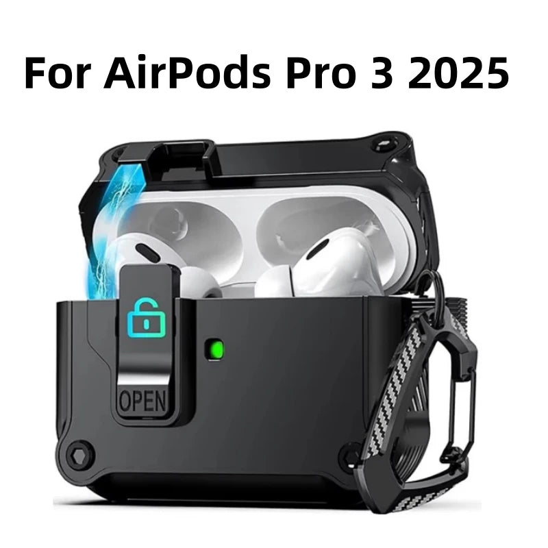 HeChic Pro-Lock Case - Shockproof Security Cover for AirPods Pro 3 (2025)